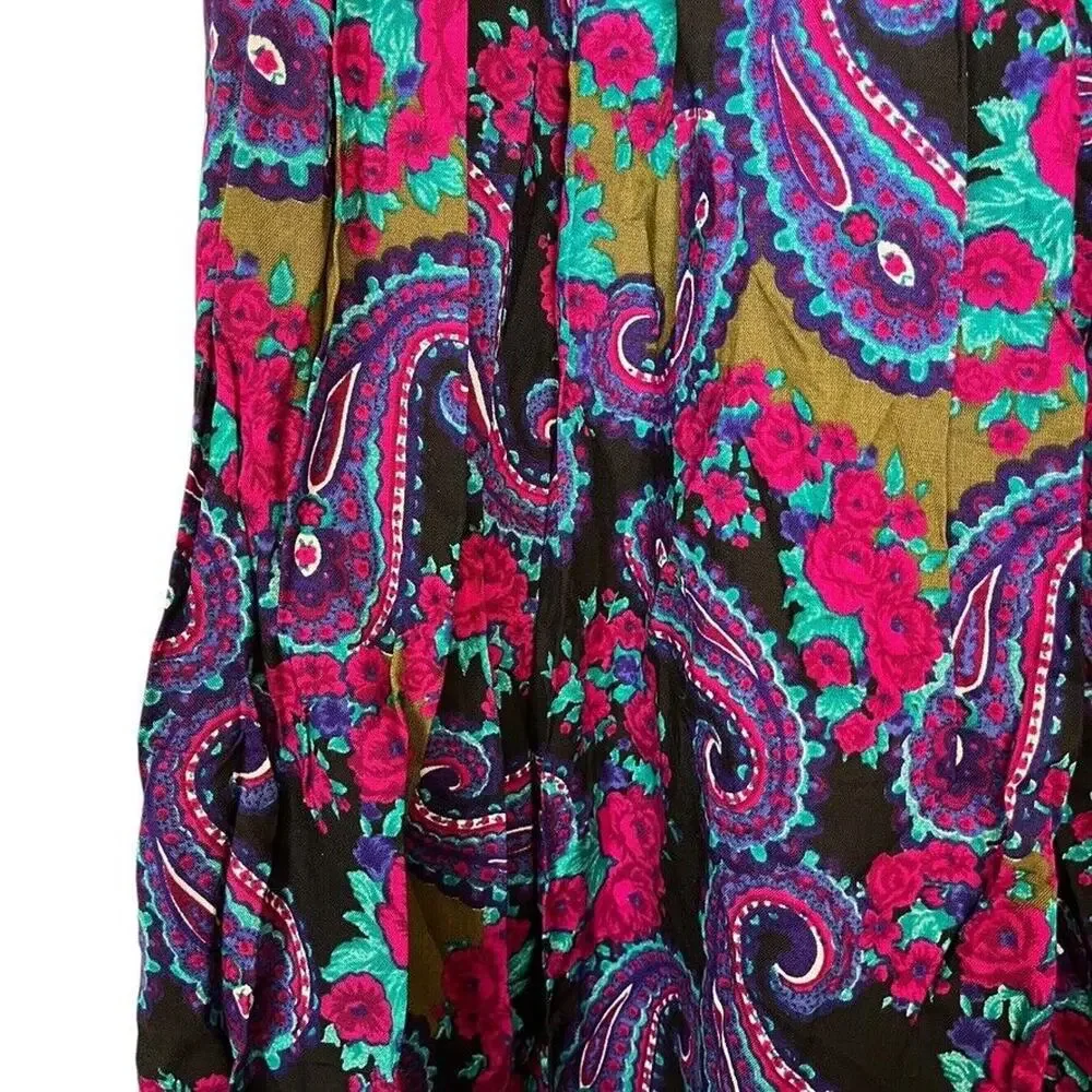 Random USA Made Vintage NWT Midi Pleated Paisley Purple Whimsigoth Skirt sz 10